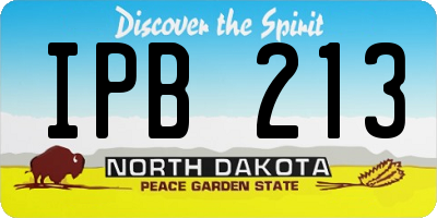 ND license plate IPB213