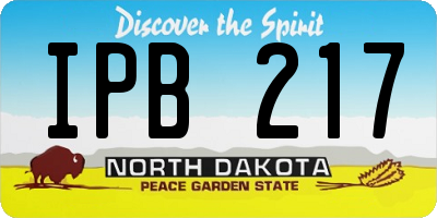 ND license plate IPB217