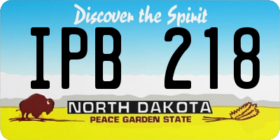 ND license plate IPB218