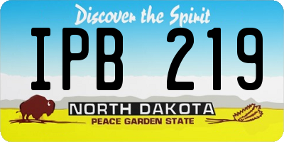 ND license plate IPB219