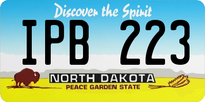 ND license plate IPB223