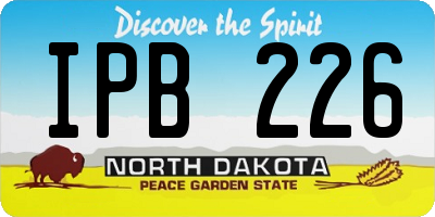 ND license plate IPB226