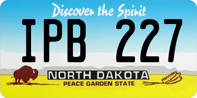 ND license plate IPB227