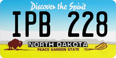 ND license plate IPB228