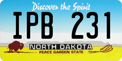 ND license plate IPB231