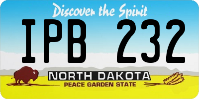 ND license plate IPB232