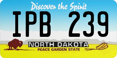 ND license plate IPB239