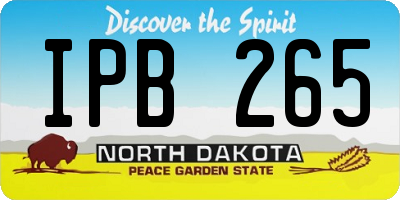 ND license plate IPB265