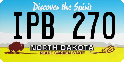 ND license plate IPB270