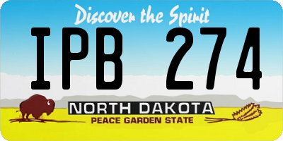 ND license plate IPB274
