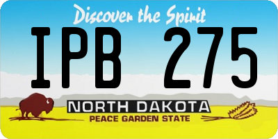 ND license plate IPB275