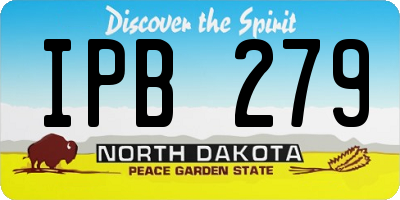 ND license plate IPB279