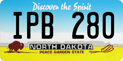 ND license plate IPB280
