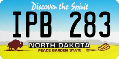 ND license plate IPB283