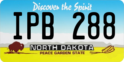ND license plate IPB288