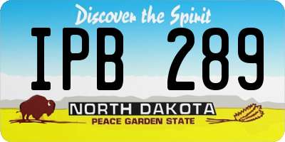 ND license plate IPB289