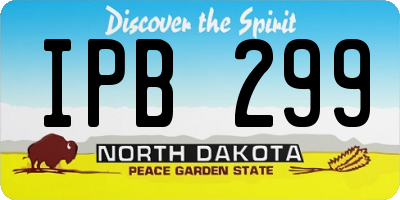 ND license plate IPB299