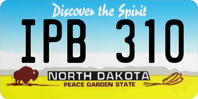 ND license plate IPB310