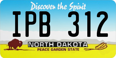 ND license plate IPB312