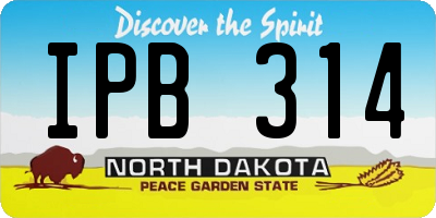 ND license plate IPB314