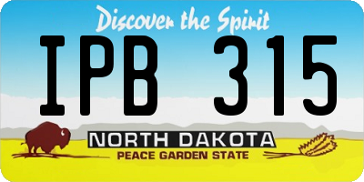 ND license plate IPB315
