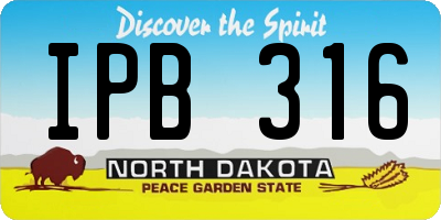 ND license plate IPB316
