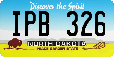 ND license plate IPB326