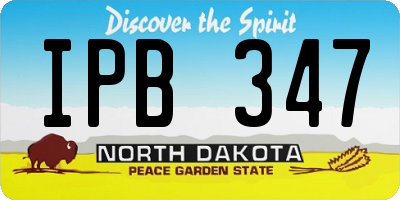 ND license plate IPB347