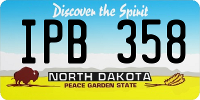 ND license plate IPB358