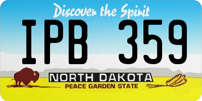 ND license plate IPB359