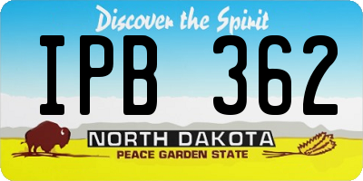 ND license plate IPB362
