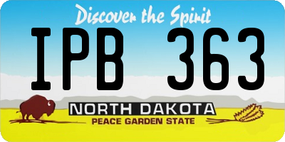 ND license plate IPB363