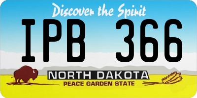 ND license plate IPB366