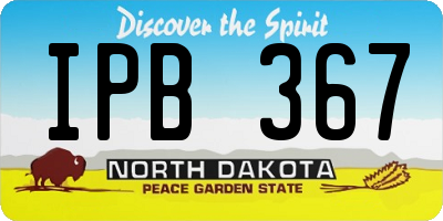 ND license plate IPB367
