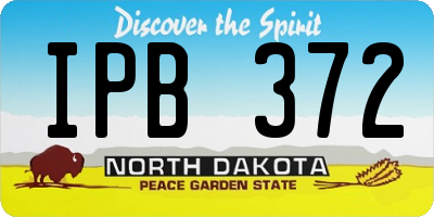 ND license plate IPB372