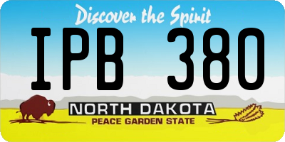ND license plate IPB380