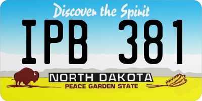 ND license plate IPB381