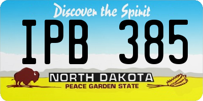 ND license plate IPB385