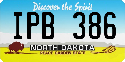 ND license plate IPB386