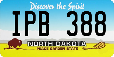 ND license plate IPB388
