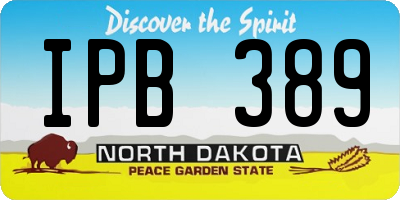 ND license plate IPB389