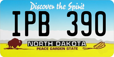 ND license plate IPB390