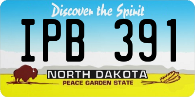 ND license plate IPB391