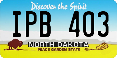 ND license plate IPB403