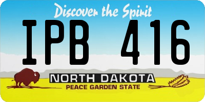ND license plate IPB416