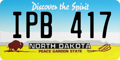 ND license plate IPB417