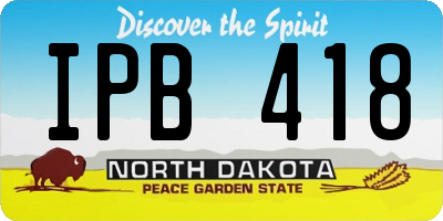 ND license plate IPB418