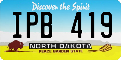 ND license plate IPB419