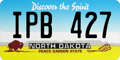 ND license plate IPB427