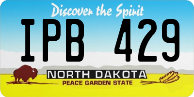 ND license plate IPB429